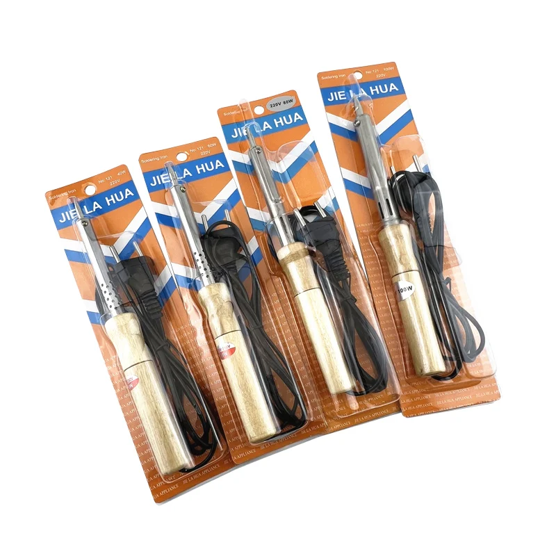 Electric soldering iron with wooden handle 30W60W80W externally heated electric soldering iron for inclined tube filler welding