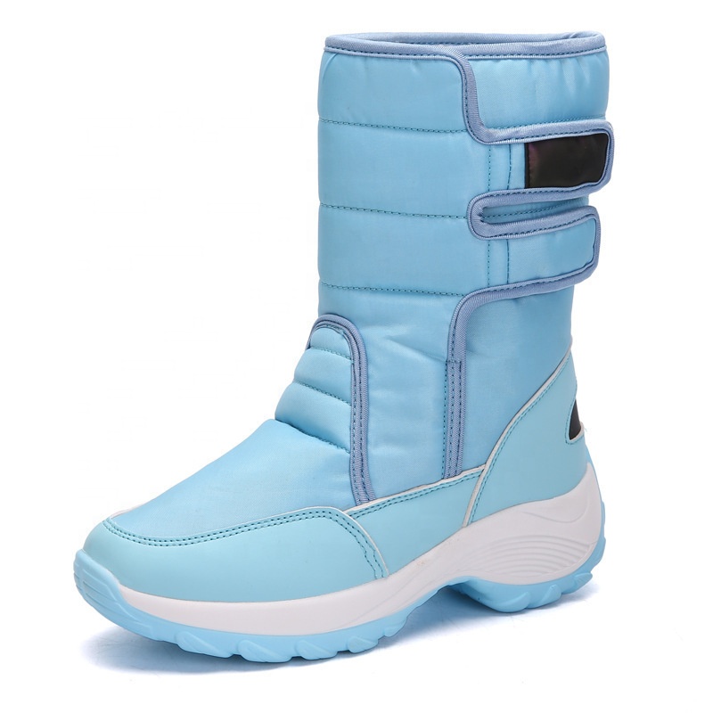 Ladies Winter Round Toe Waterproof Fur Lined Colorful Snow Boots Comfortable Wedge Platform Shoes