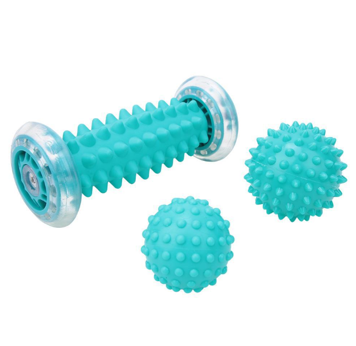 Manual Foot Massager for Plantar Fasciitis,Heel & Foot Arch Pain Foot Massage Roller and Spiky Ball Therapy Set