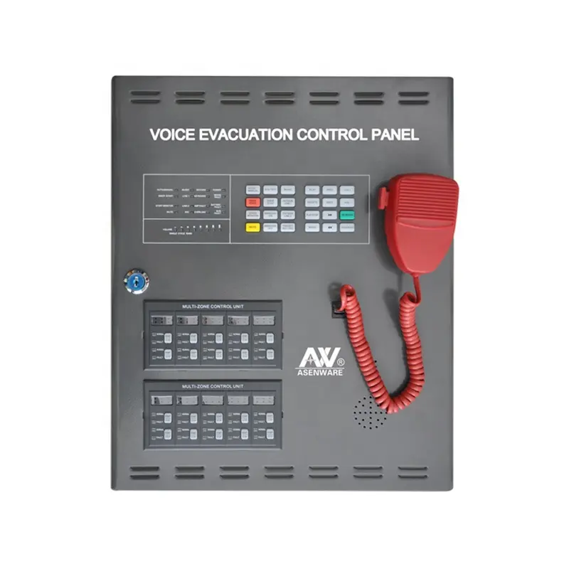 Asenware Voice Evacuation Control Panel Fire Alarm Panel Communication for Fire Fighting