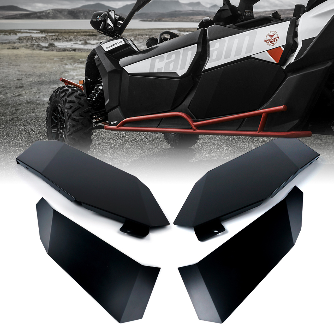 2- Can-am Maverick X3 защитные панели нижней двери из 100% алюминиевого сплава для моделей Can-am Maverick X3 2017-2021