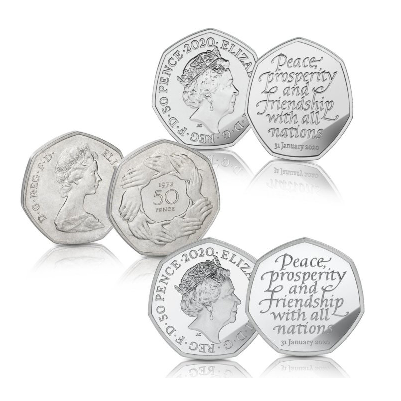 Новинка Brexit 50p монета 2020 50 Пенс Редкая коллекционная Серебряная монета