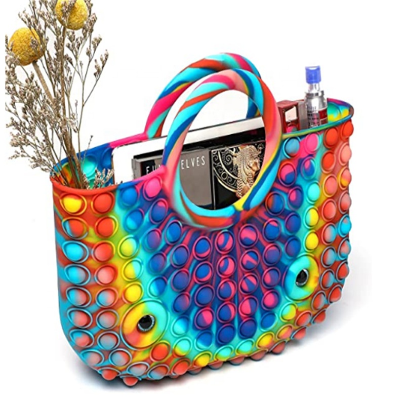 Silicone Storage Reusable Bubble Pencil Food Grade Silicon Bags Popping Bubbles Sensory handbag Pop Fidget Toy Bag
