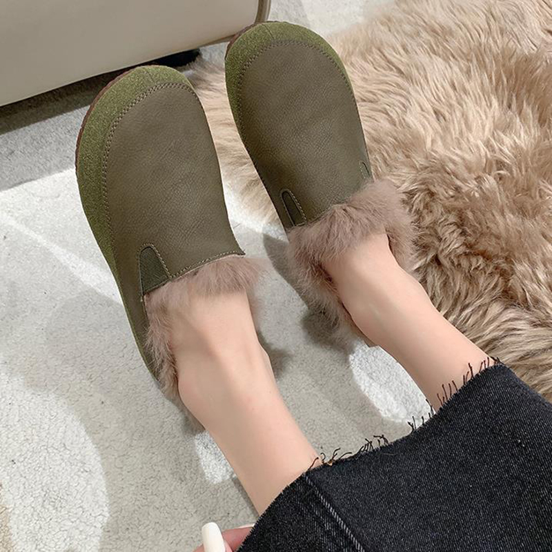 Casual Winter Warm Plush Flat Shoes 2023 New Custom Logo Women Fashion Retro Shoes Luxury Designer Boots