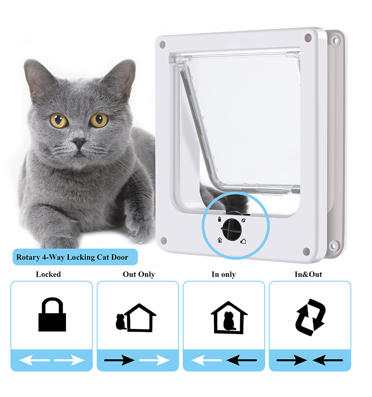 Магнитный Pet дверной С 4-полосная Поворотный замок для кошек двери обновленная версия