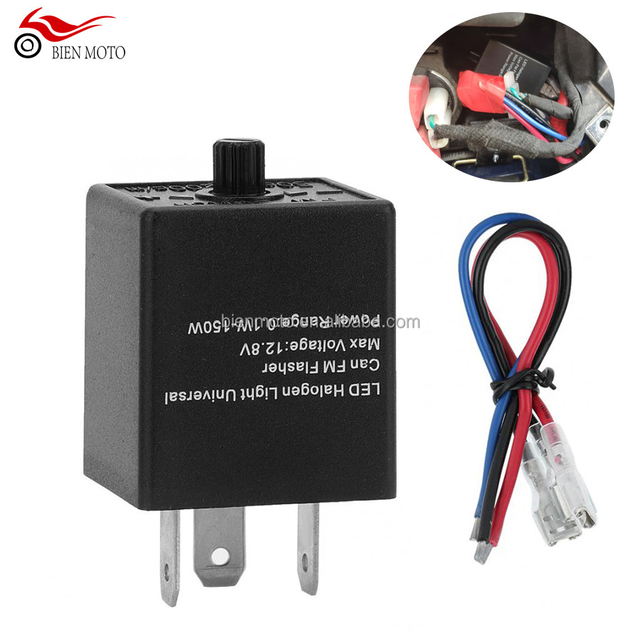 12V 24V 3-PIN Turn Signal Light Blinker Adjustable LED Motorcycle Flasher Relay For Automotive Universal accessories