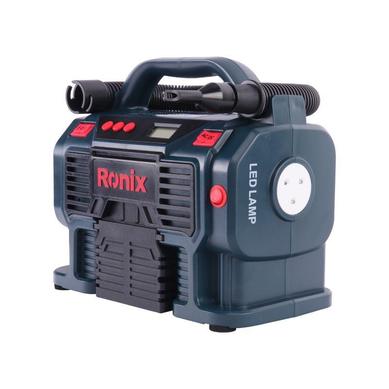 Мини-воздушный компрессор Digital 2023 Ronix RH-4261, электрический портативный Перезаряжаемый автомобильный мини-цифровой воздушный компрессор