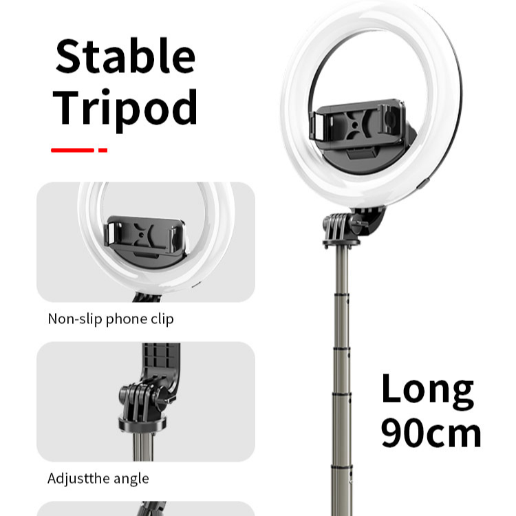 L07 Portable 6" adjustable LED light Tripod Wireless remote control selfie stick