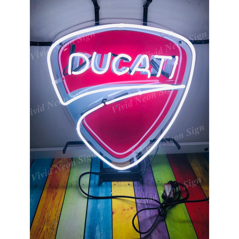 Прямая поставка на заказ, Настоящая стеклянная трубка Ducati, итальянские мотоциклы, Авто знак, неоновая вывеска для гаражей и автомагазинов 17"