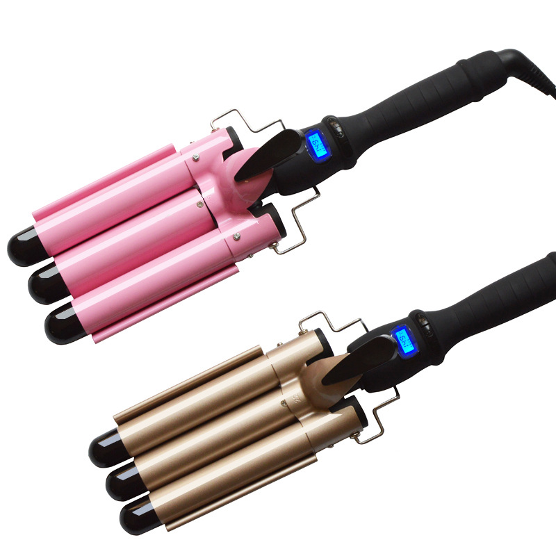 Professional 3 Barrel Perm Hair Roller Rotating Curler Household Plastic Curling Iron Ceramic Ionic Hair Curler