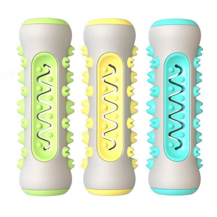 Natural rubber nylon shell durable dog chew toy toothbrush indestructible dental care dog brushing stick dog toys for chewing