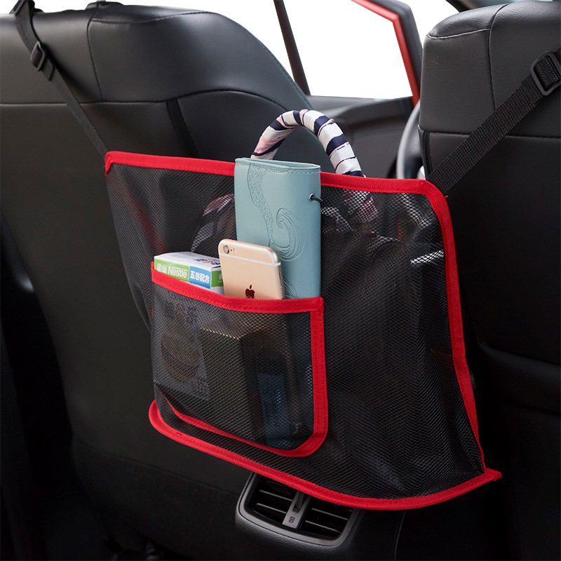 Car Mesh Organizer Seat Back Net Bag Driver Storage Netting Pouch Car Hooks for Purses and Bags Front Seat