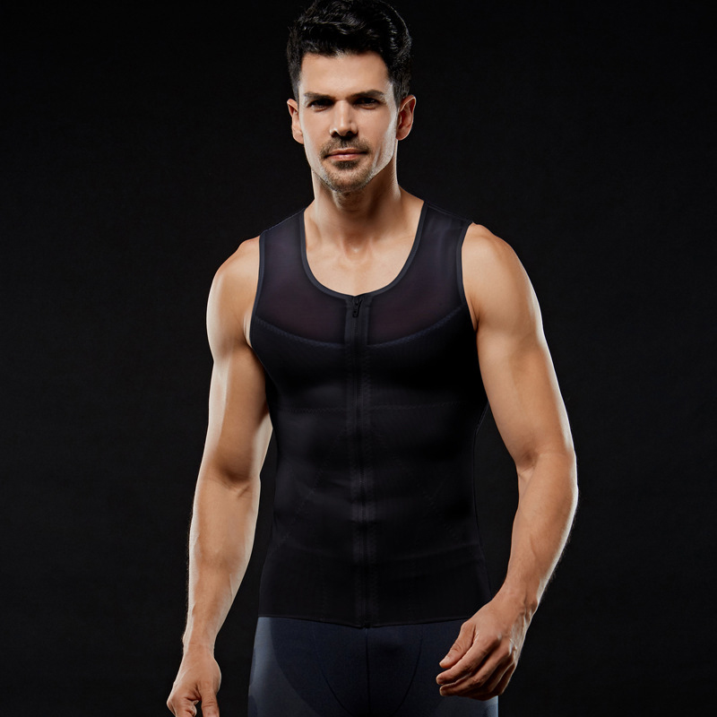 Жилет для мужчин, майка для похудения Body Shaper жилет топы для потери веса, нагрудный нательный плотно Корректирующее белье боди для мужчин