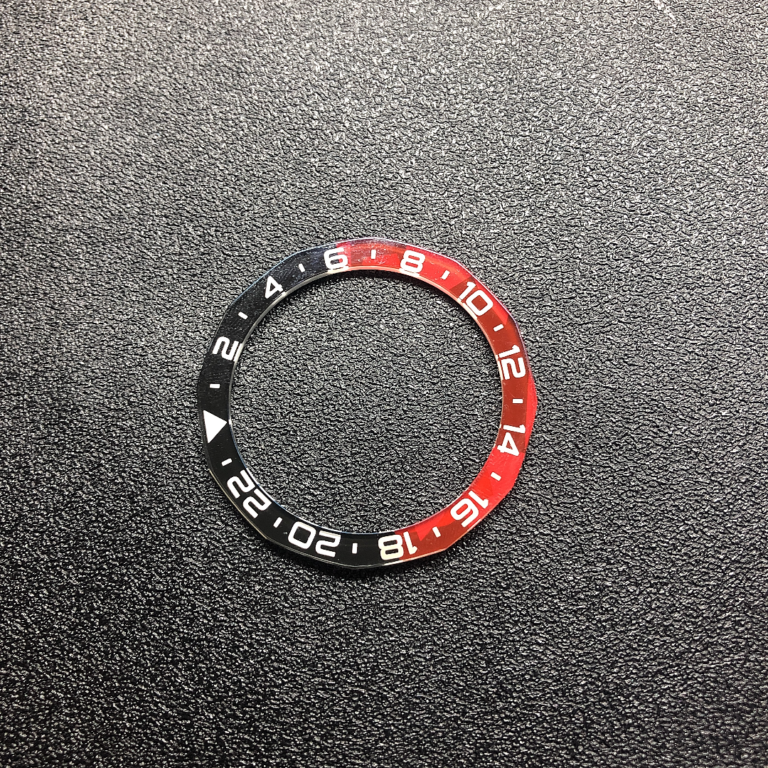 Red Black 0.6-1mm thickness Sapphire Bezel Inserts for Wristwatch