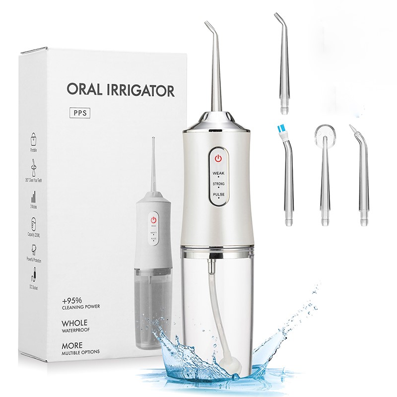 OEM Portable Waterproof Teeth Clean USB Cordless Dental Care 4 Nozzles Water Pick Flosser