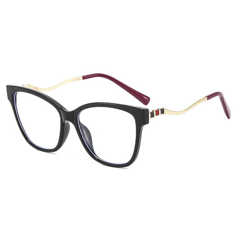 2106 Amazon's Best-selling TR90 Metal Anti-Blue light retro large cat eye flat optical glasses