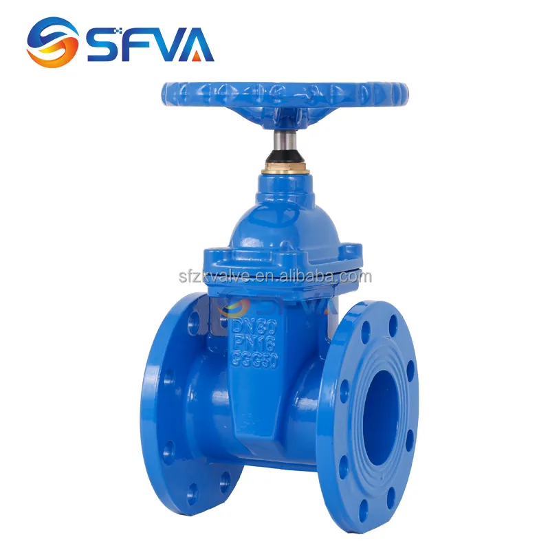 SFVA BRAND Good Quality DIN F4 CAST IRON GGG50 DN100 ductile iron resilient seat gate valve