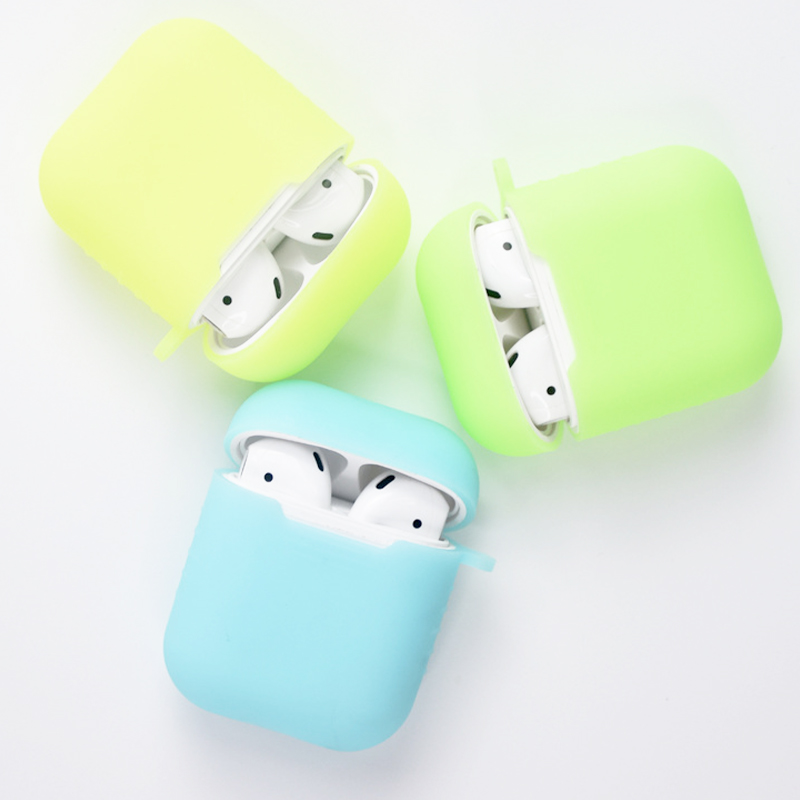 BOORUI светящийся силиконовый чехол для наушников 2021 для airpod Чехлы для девушек с крючком защитный чехол подходит для airpods 1 2