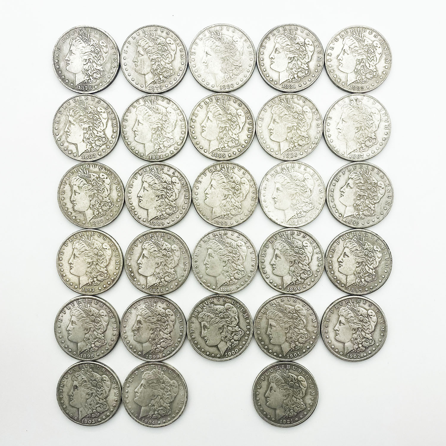 28 шт. (1878 ~ 1904 и 1921), металлическая монета, продажа, Хобо США, коллекционная антикварная монета Моргана