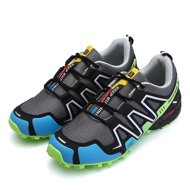Custom Men's Fashion Outdoor Sneaker Rubber Sole Waterproof Mountain Climbing Trekking Trainers Salamon Hiking Men Shoes