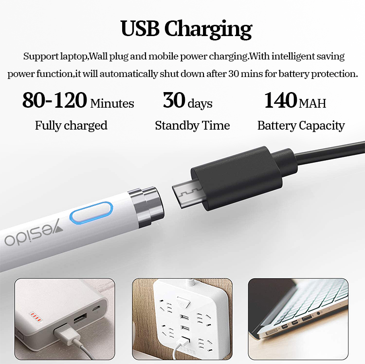 New Aluminum Capacitive Active Universal Tablet Smart Pressure Touch Stylus Pencil Pen For Ipad Apple Iphone Android Samsung
