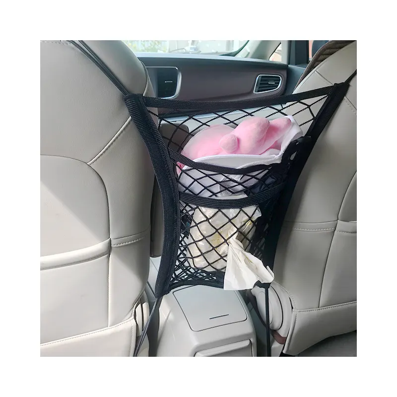 High Quality Car Mesh Storage Bag Back Safety Net Bewteen Seat Organizer Holder Backseat For Kids