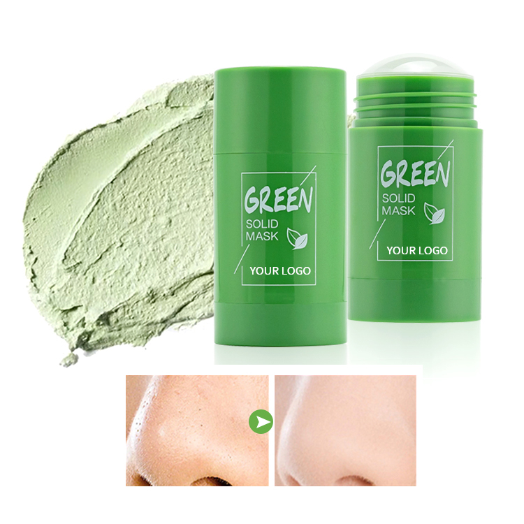 Custom Eggplant Clay Mud Solid Face Mask Stick Shrink Pores Facial Skin Care Green Tea Mask Stick