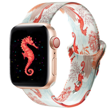 Ремешок силиконовый двусторонний для apple watch band, резиновый браслет для наручных часов, 40 мм 44 мм