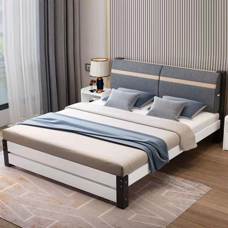Modern double king size bed solid wood single bed bedroom wedding bed bedroom furniture manufacturer