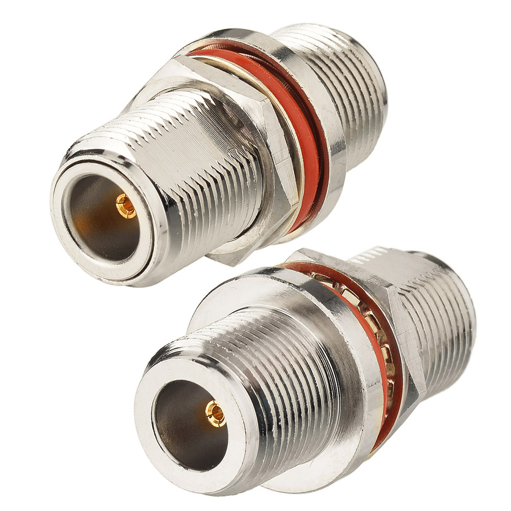 Eightwood N Female to N Female Bulkhead Connector RF Coaxial Adapter  2-Pack  for Network Analyzer Ham Radio Antenna