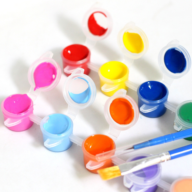 Children watercolor acrylic painting paints kindergarten art DIY painting materials 3 ml hexagonal easy-to-wear