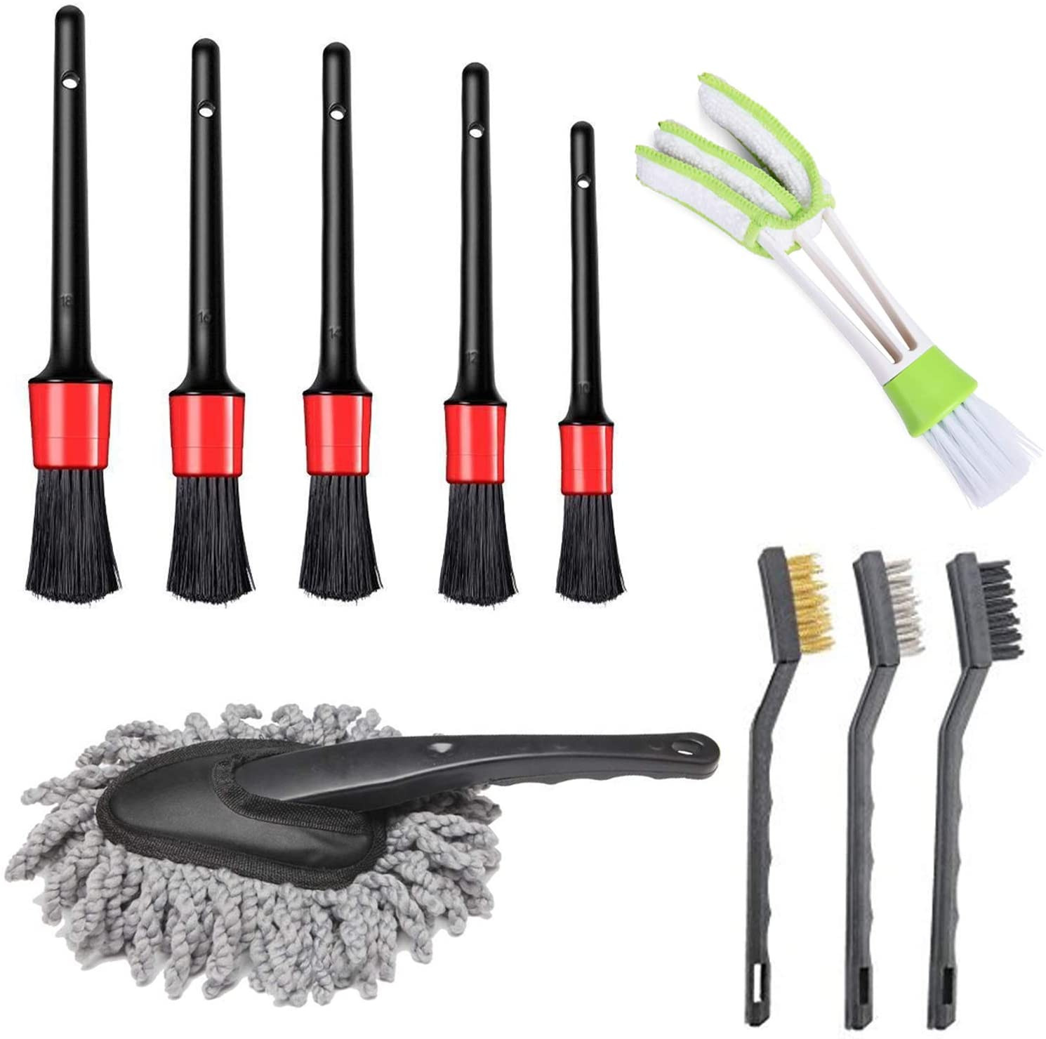 10PCS Factory direct sale pig hair detailing brush car wash brush Microfiber automotive for detail Air conditioning interior