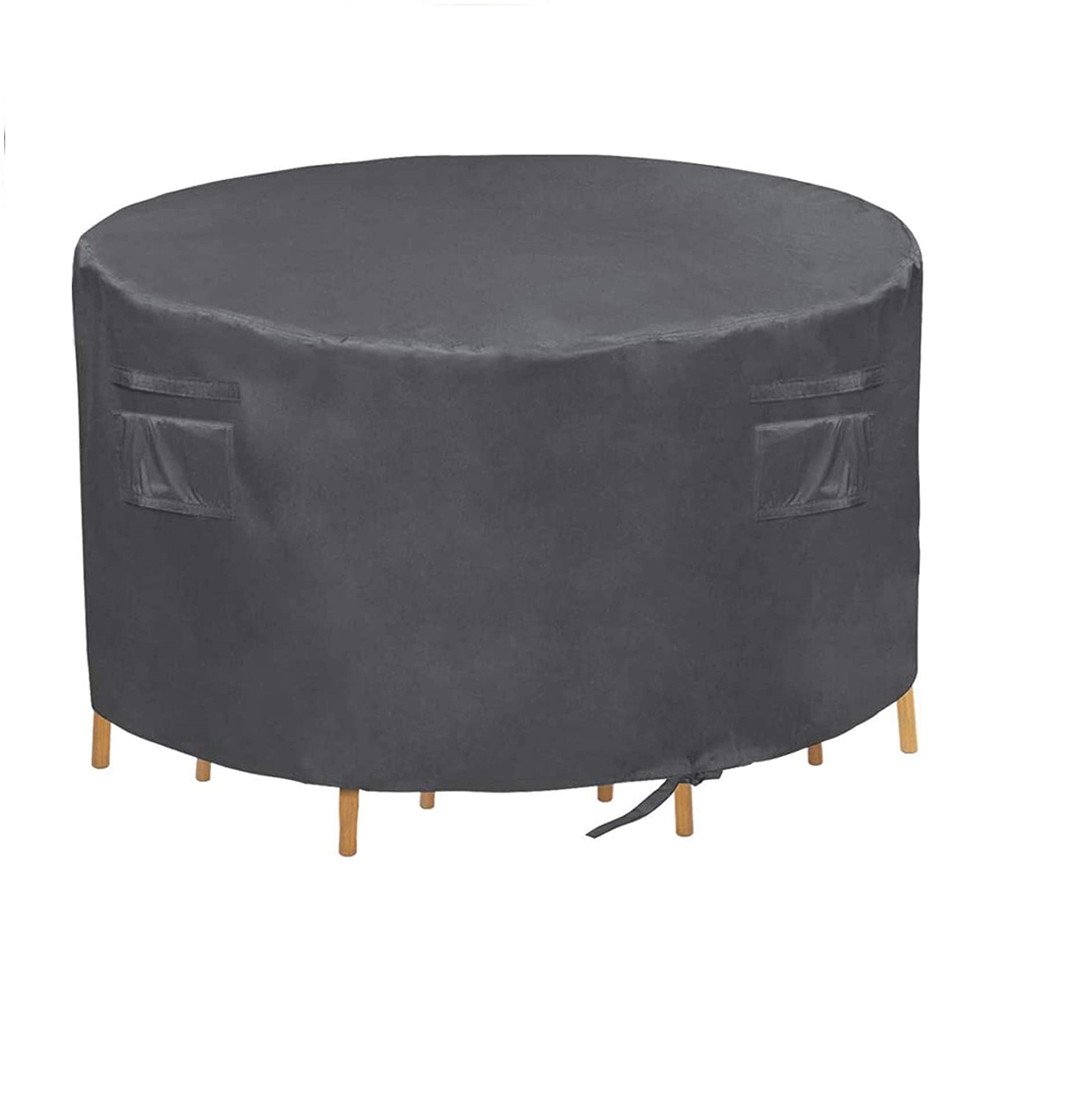 Heavy Duty Fabric Garden Patio Round Table Cover Anti-UV Tear-Resistant 600D Oxford Waterproof Outdoor Furniture Cover