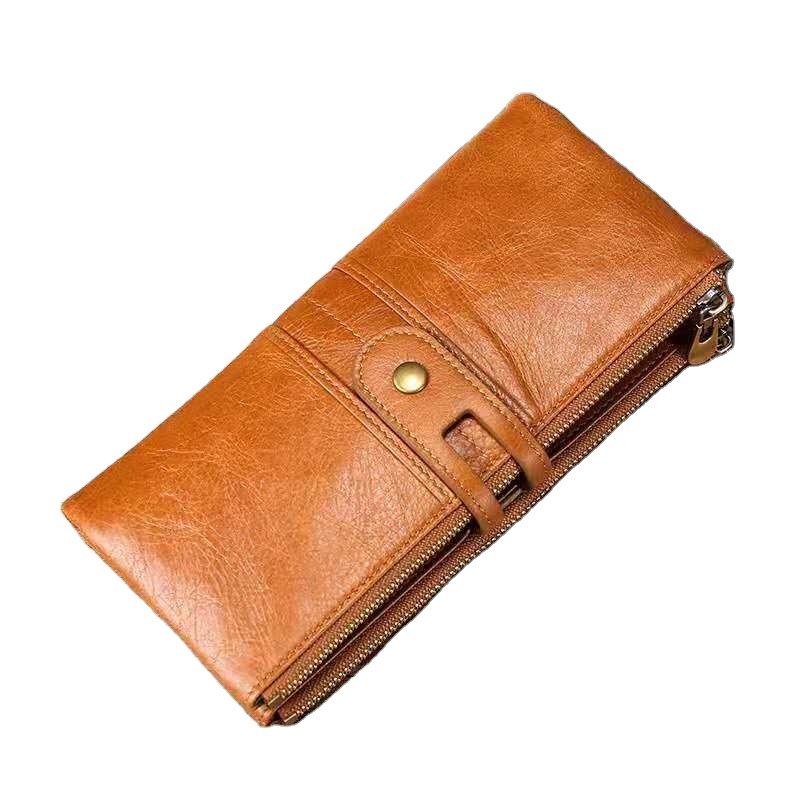 Latest Hot Ladies Fashion Design Personalized Custom Branded Women Crazy Horse Genuine Leather Men Purse Wallet 2021