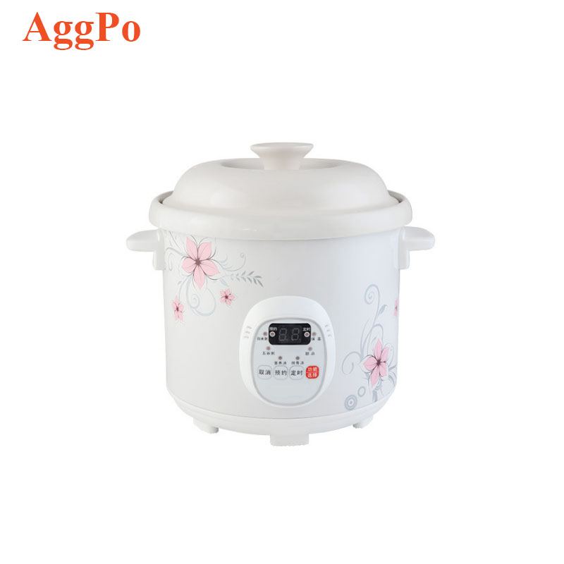 Электрическая медленноварка горшок для кухни мини мультиварки Crock 1,5 2,5 3,5 4,5 6 л 220v Регулируемый Керамический вкладыш тушеного мяса медленно столовая посуда
