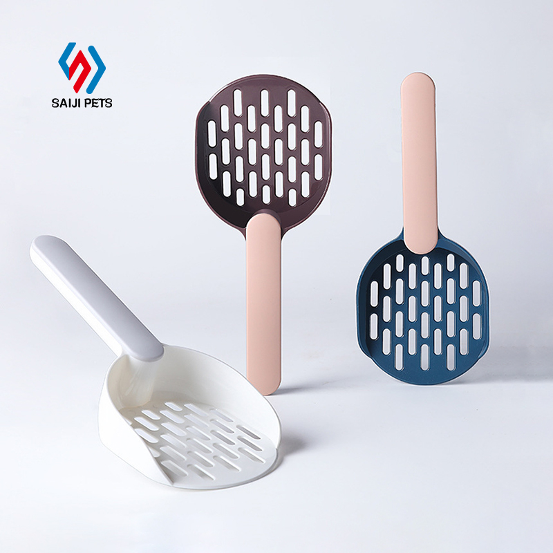 Saiji manufacturer wholesale premium plastic ABS pet cleaning poop shovel new design fashion cat litter scoop