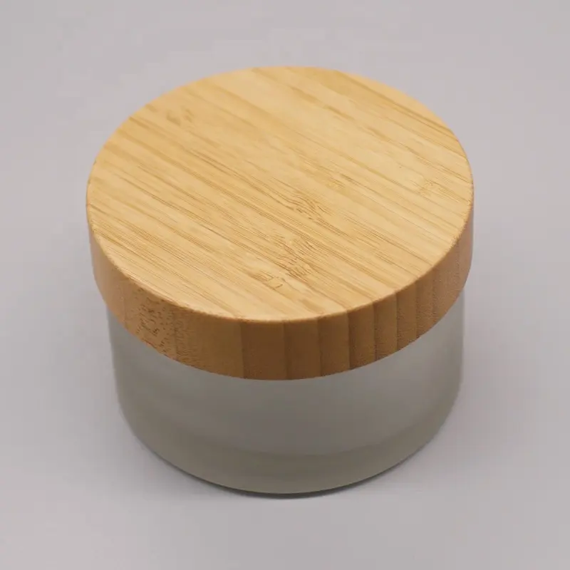 8oz Glass Jar With Lid Wooden Lid Cosmetic Jar Cosmetic Jars Packaging Lotion For Hot Sale