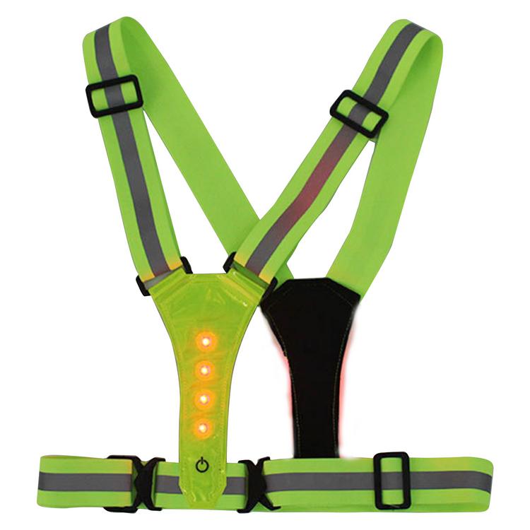 Visibility For Runners Adjustable Elastic Night Working Reflective Vest Safety Warning Light Cycling Running LED Vest Sport