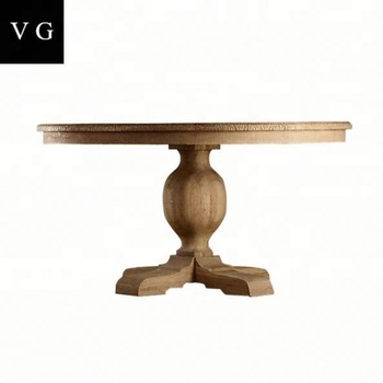 Set antique modern wooden home furniture center round table expandable solid wood dining table