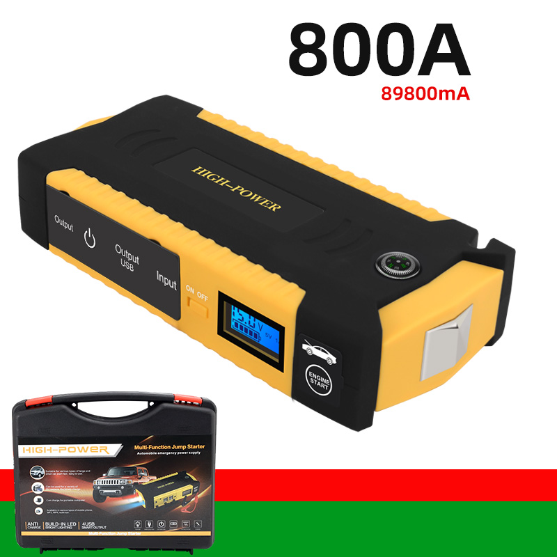 Стартер перемычка 12v 89800 мА/ч, Автомобильный аварийный 800a Powerbank для автомобильных кабельных систем