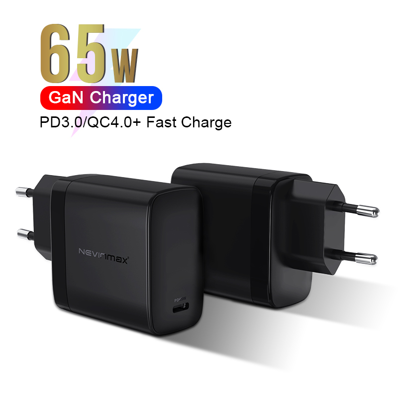 Заводская дешевая цена 65 Вт GaN PD Зарядное устройство USB C Однопортовый с США, Великобритании, ЕС, австралии стандарт