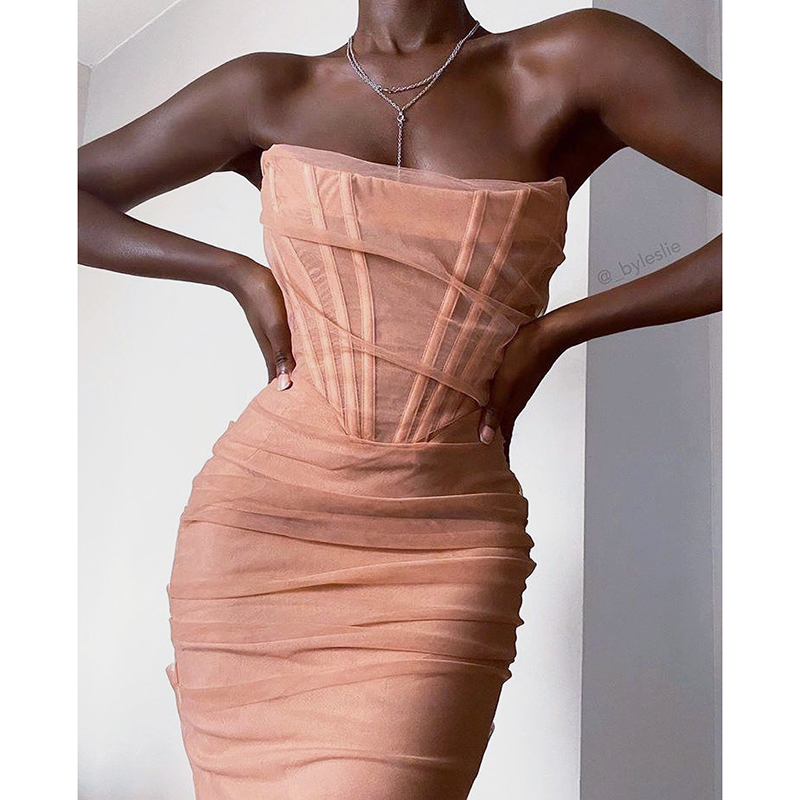 Great Design Evening Dress Off Shoulder Dress Bodycon Ruched Midi Corset Dress for Women