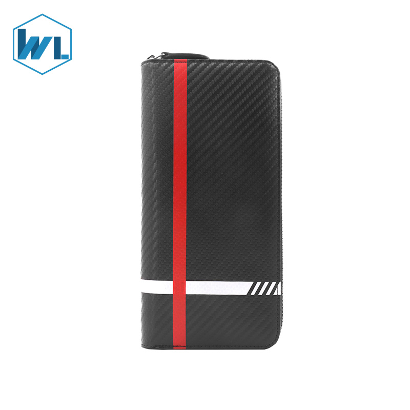 Multifunctional Genuine Leather With Carbon Fiber Texture Handbags Bags Women Men Rectangle Clutch