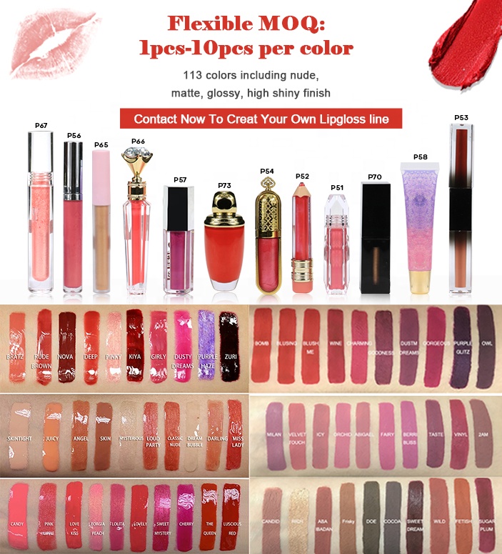 Make Your Own None Sticky Lip Glaze Matte Liquid Lipstick Logo Lipgloss 112 Colors Waterproof Mineral Customized Lip Makeup