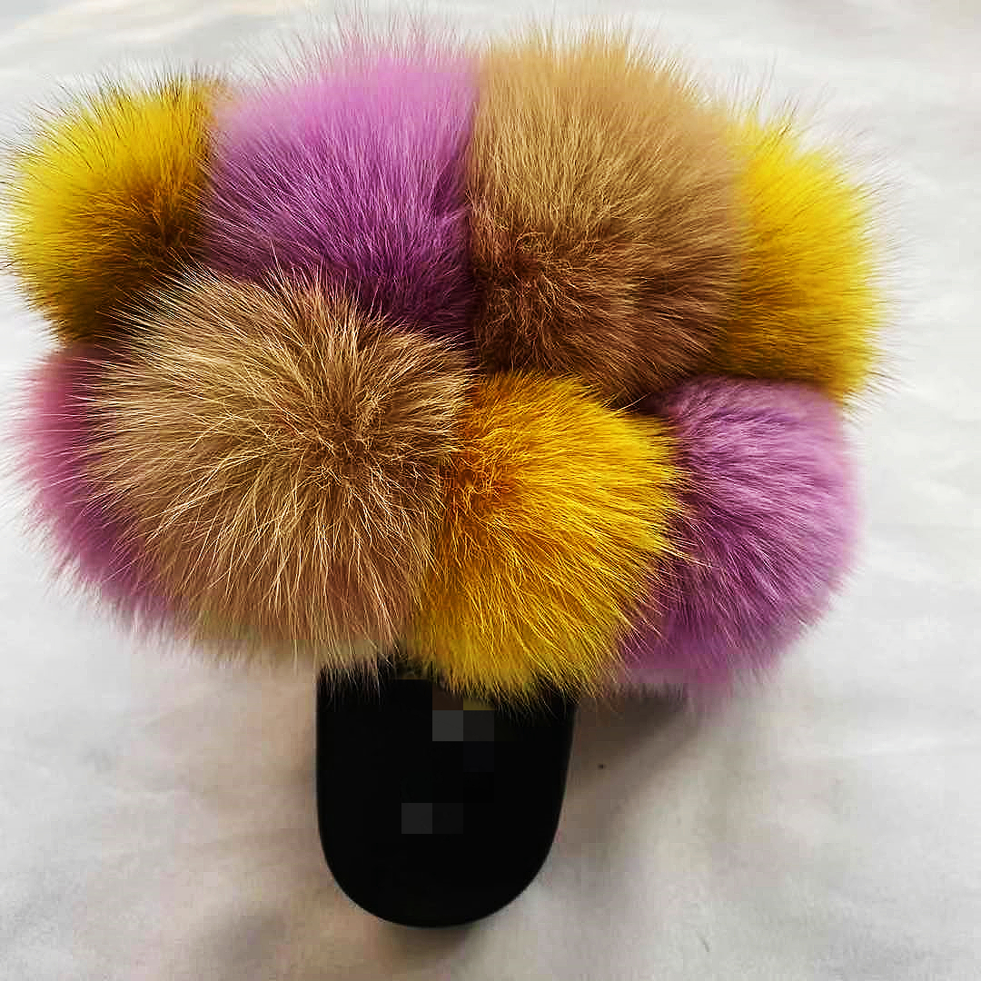 Fur Slides for Women Quality Long Fur Womens Slides Fuzzy Sandals Flip Flop Furry Slides Soft Flat for Indoor Outdoor