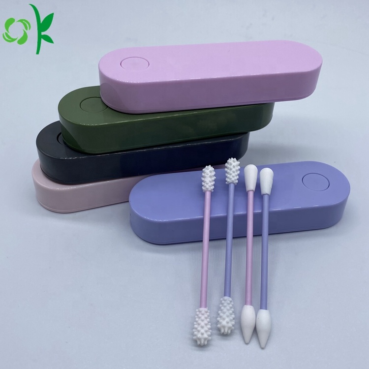 OKSILICONE экологически чистые многоразовые двухсторонние силиконовые ватные палочки для чистки макияжа и ушей