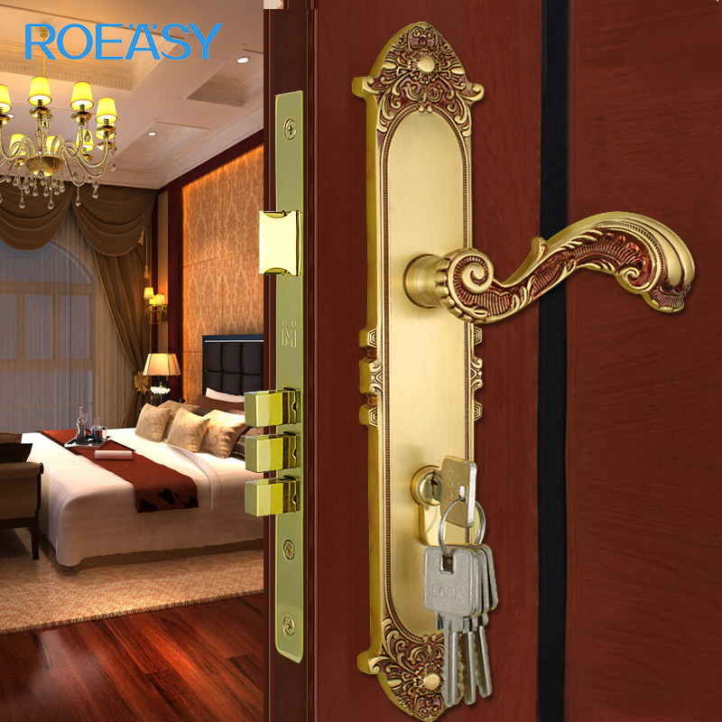 ROEASY, латунный материал, розово-золотая ручка, дверной замок для homeGD- L8881RG