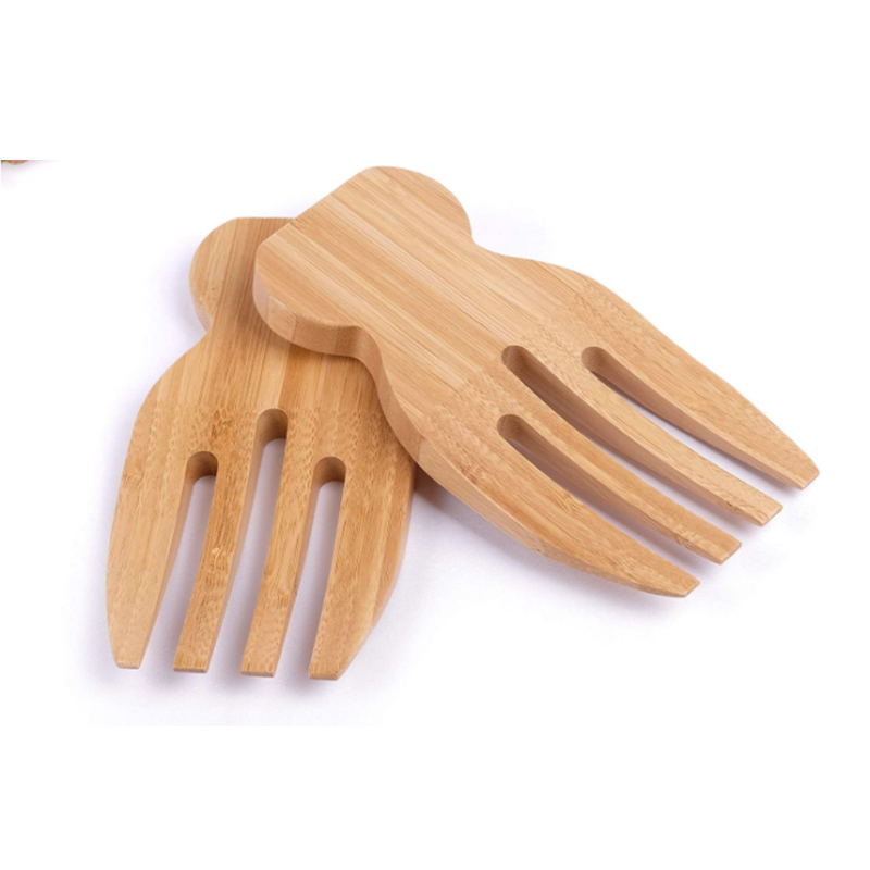 Eco-Friendly Bamboo Salad Hands Bamboo Salad Server Set for Kitchen Using