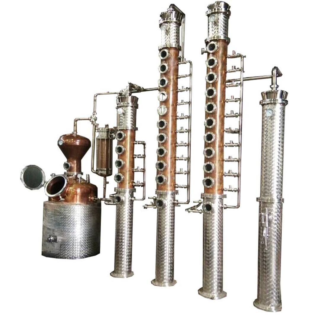 DYE red copper double pot 6 plate column alcohol wine still distillation equipment