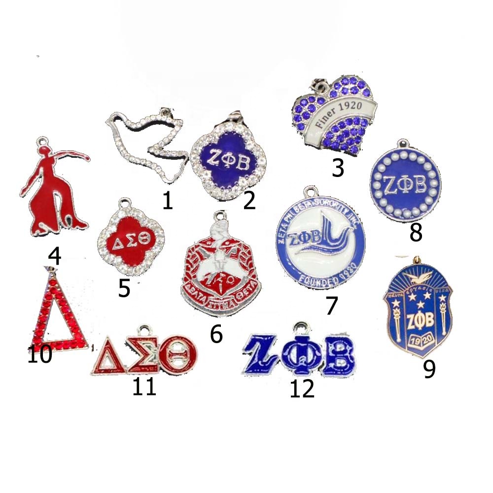 Sorority pendant Delta Jewelry Charms Designer Charms for DIY Bracelet Zeta Phi Beta Charm for Jewelry Making